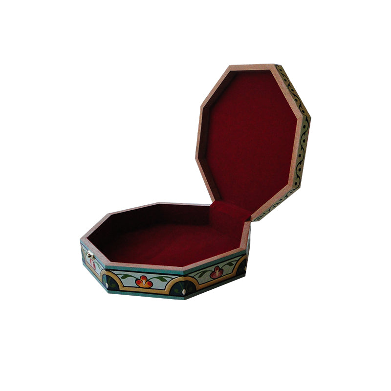 Wooden Ajami box- Octagon Ajami Box- Arabic thread pattern- HM1526