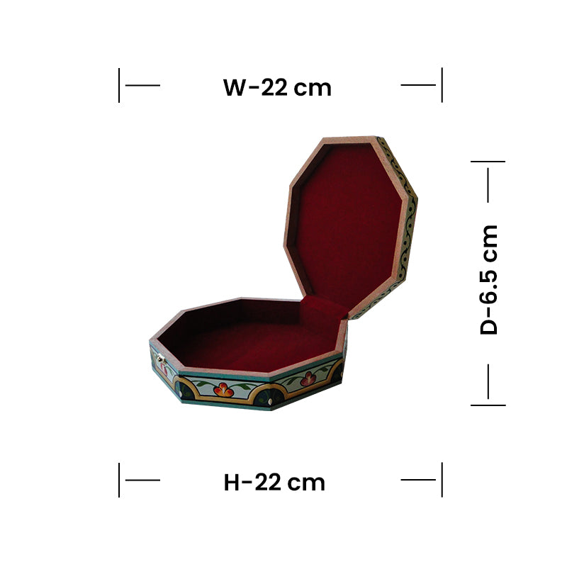 Wooden Ajami box- Octagon Ajami Box- Arabic thread pattern- HM1525
